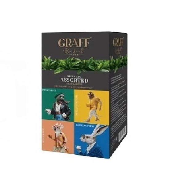 Чай Graff ssorted tea flavors Асорті чайних смаків зелений байховий 24 саше